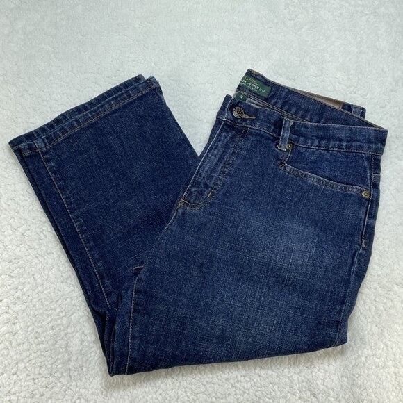 LRL Lauren Jean Co Womens Size 12 Classic Mid Calf High Rise Blue Jeans 33x21 - Picture 1 of 12
